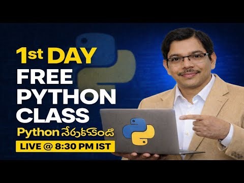 1st Day FREE Python Class 🔥 Live @ 8:30 PM IST | Python Day 1 Class | 100% FREE Live Training| Desc👇