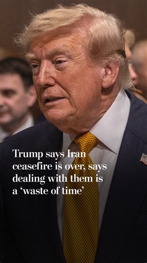 The ceasefire between Iran and the United States is over, President Trump said the morning after U.S. forces launched over 80 strikes on Iran in response to Iranian attacks on ships passing through the Strait of Hormuz.https://t.co/Kc0z7zCSTd