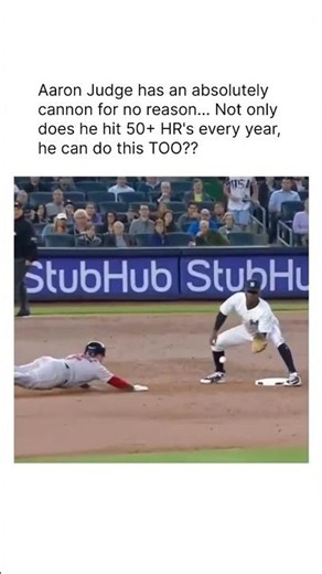 Aaron Judge demonstrating his phenomenal defensive skills with an unbelievable throw 😉✨