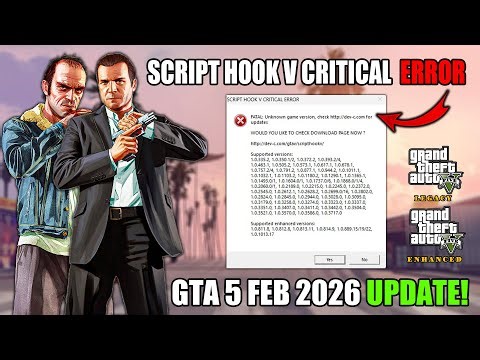 GTA 5 Script Hook V Critical Error Fix ✅ | GTA 5 Script Hook V Error Fix | GTA 5 Feb 2026 Update!