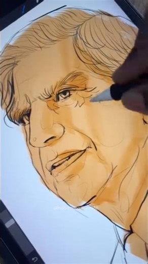 Ratan Tata Drawing With Procreate | #digitalart #illustration #ad #art #sketch #shorts
