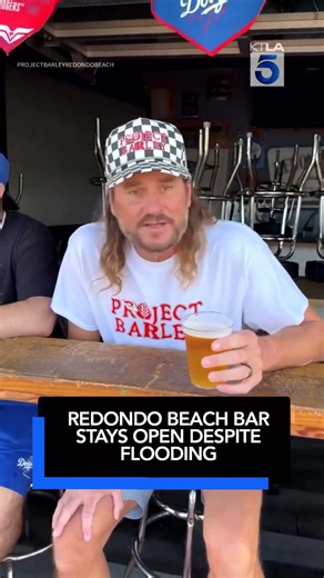 Redondo Beach bar stays open despite flooding
