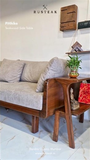 Pitthika - Teakwood Side Table #teakwood #sidetable #rusteak #bandra
