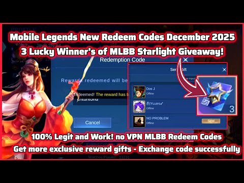 MOBILE LEGENDS REDEEM CODES DEC. 28 2025 - ML CODE + CONGRATULATIONS FOR THE 3 WINNER'S OF STARLIGHT