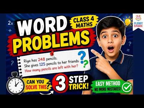 Class 4 Maths Word Problems Made Easy 🔥 | Step-by-Step Tricks!