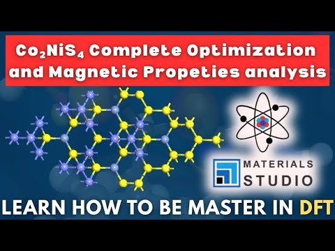 NiCo2S4 Complete Optimization with Magnetic Properties analysis in CASTEP Materials Studio in 2025