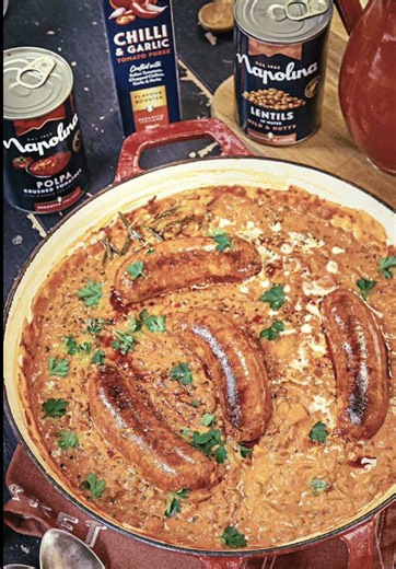 Comfort food season is officially here 🍅 This Creamy Sausage & Lentil Winter Stew combines Italian-style sausages, Napolina Lentils and a rich, creamy tomato sauce for a hearty bowl of comfort that's made for chilly evenings. Save this recipe for your next cosy night in.