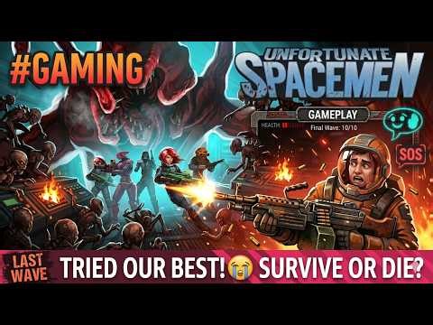 WE TRIED OUR BEST! 😭 CAN WE SURVIVE THE LAST WAVE? 👽 Unfortunate Spacemen Survival #multiplayer