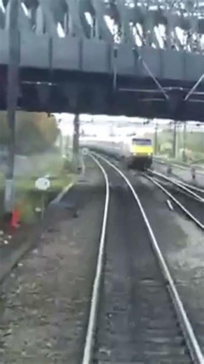 A Modern Train Crosses the Historic Viaduct #YorkStation #YorkRailwayStation #fyp