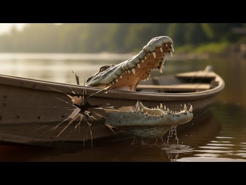 Crocodile Explodes From Water and Attacks Boat in Seconds | Shocking River Survival | Ai Wildlife