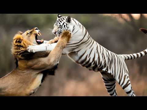 ⚔️ Lion vs White Tiger | Who Is The Real King 😱🔥