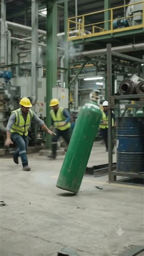 Oxygen Cylinder Rocket Accident! | Industrial Safety Awareness ⚠️