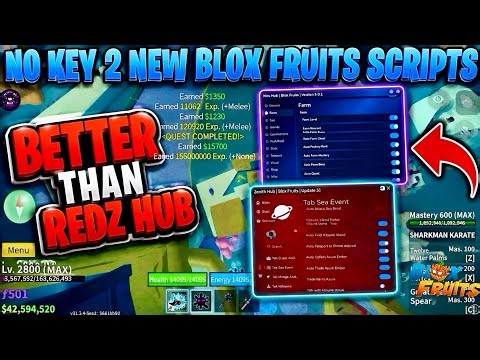 [NO KEY] 2 NEW BLOX FRUITS SCRIPT (Roblox) | BETTER THAN REDZ HUB | 🔥 Auto Farm, Sea Events & More