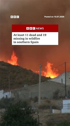 At least 11 dead in Spain wildfire as crews battle to contain blaze. #BBC News