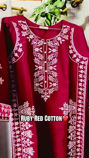 ✨ New Arrival: Ruby Red Cotton—wear the confidence of a bold new look! ❤️