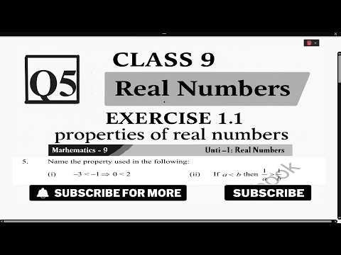 Exercise 1.1 Question 5 9th class math smart syllabus 2026