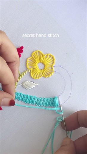 very new design !! Exclusive hand embroidery easy stitch tutorial #sewing #diy #shortvideo