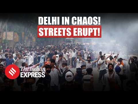 Chaos on Delhi Streets as Protesters Clash With Police During Sansad Chalo