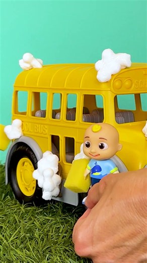 Clean Up Bus Time! 🫧 CoComelon Wheels On The Bus Nursery Rhymes #kids #shorts
