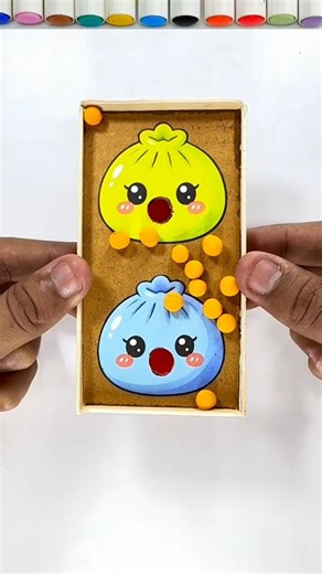 Squishy Dumplings Pinball Craft Challenge Easy Cardboard DIY Game #squishy #dumplings #game