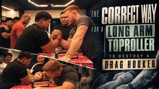 How a Long Arm Toproller Beats a Drag Hooker | Armwrestling