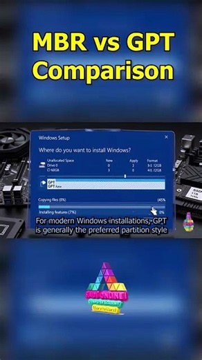 Windows 10 vs Windows 11: Why GPT & UEFI Matter 💻 | #Shorts