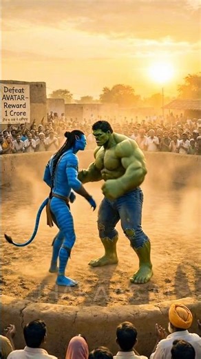 Hulk vs Avatar fight scene #hulk #avatar #aishorts