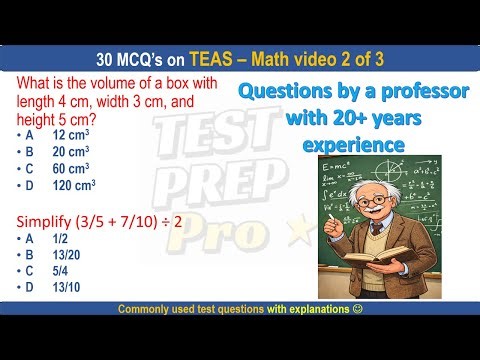 TEAS Math practice questions 2 of 3 | TEAS | #math #algebra #conversions #decimals #fractions