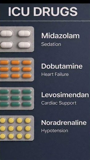 🩺ICU Essentials: Lifesaving Drugs You Should Know! #ICUDrugs #Levosimendan #Noradrenaline #pharm d