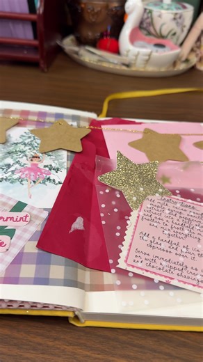 Journal with me : @The Coffee Nook Mail Club December snail mail, inlove with my sugar plum fairy #journaling #junkjournal #creativejournaling #journalspread #journalspread