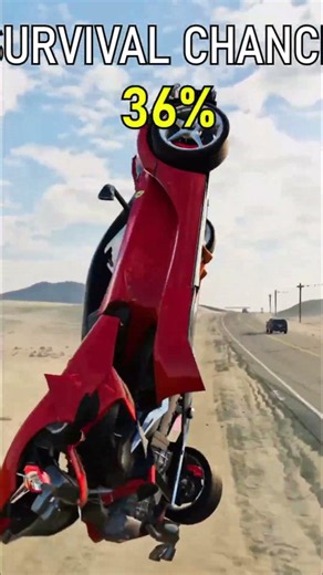 Red Sports Car CRASHES In Desert! Survival Drops! #shorts