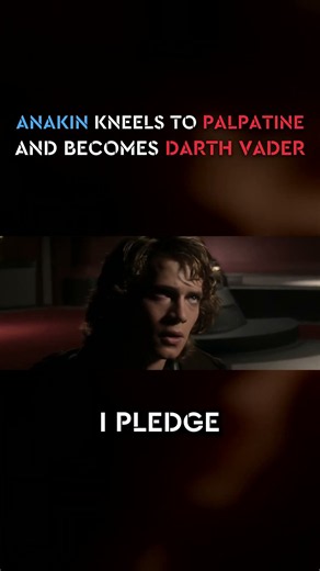 Anakin kneels to Palpatine and becomes Darth Vader