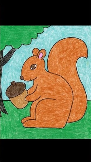 Squirrel Drawing Lesson for Kids | Easy Fall Art Project