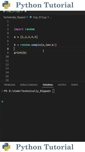 How To Make a Shuffled Version of a List | Python Tutorial