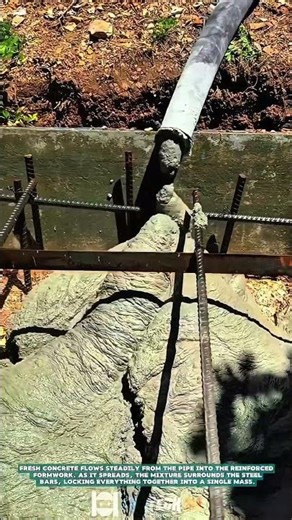 Pouring Concrete into Reinforced Foundation Formwork – Satisfying jobs and machinery in the world