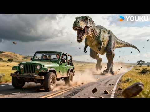 NO ESCAPE! 🚗 Cyber T-Rex Traps Civilians In Their Car| The Heart of the Future | YOUKU MONSTER MOVIE
