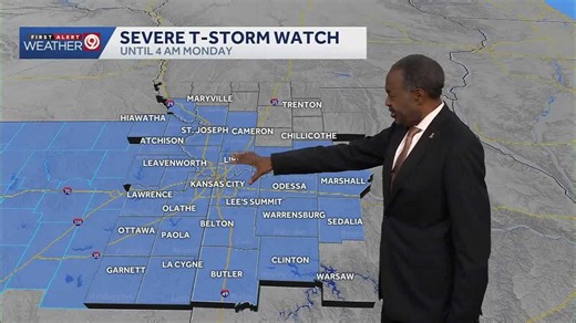 Kansas City under severe thunderstorm watch overnight Sunday into Monday morning