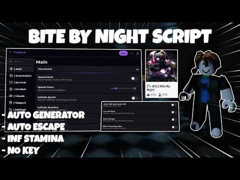 Bite By Night Script *NO KEY* - AUTO GENERATOR, AUTO ESACPE, KILLAURA ESP & MORE (MOBILE & PC)