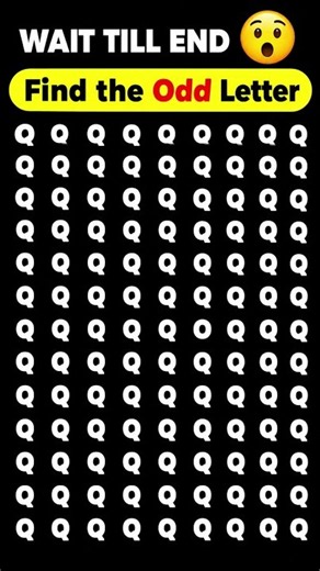Impossible quiz challenge find O in Q 🤯 find odd one #viral #trendingshorts#shorts