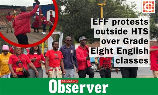 EFF protests outside HTS over Grade Eight English classes | Middelburg Observer