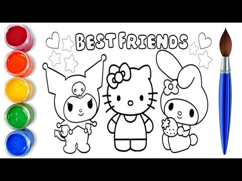 How to draw easy kuromi, hello kitty,my melody | easy drawing step by step for kids 