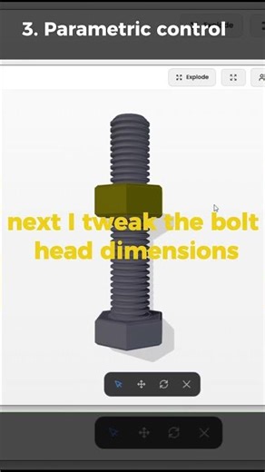 I Designed a Bolt & Nut in 13 Seconds Using AI 🔩 (Full Parametric + STEP Export) #cad #ai