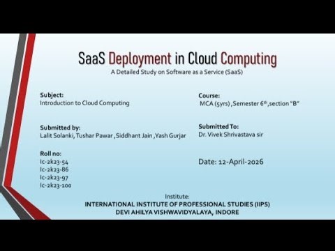 🚀 SaaS Deployment in Cloud Computing | Complete PPT Presentation