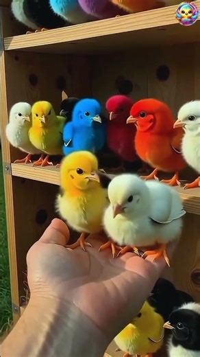 Colorful Chick Melt Your Heart 🐥🌈 #birds #animals #chicks