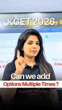 Can You Add Options Multiple Times in KCET 2026? ✅ Option Entry Solved | Jasmine Mam #shorts