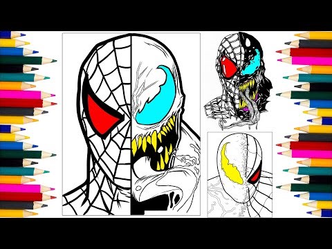 Spider-Man Venom Split Face Coloring Tutorial! The Spider-Verse! How to Draw Spiderman!