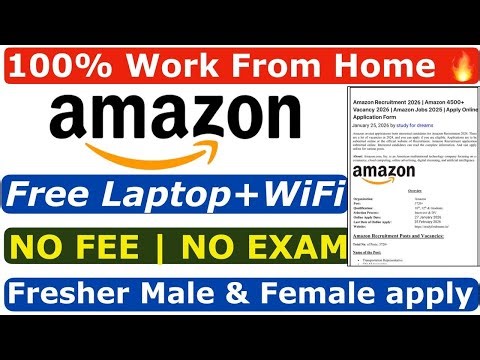 Amazon Recruitment 2026 | Amazon 10th & 12th Remote Jobs | Amazon Vacancy 2026 | Amazon Jobs 2026