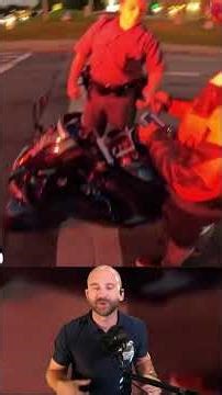 Angry Biker vs COP #motorcycle #motorcyclecrash #motorcycletips #shorts