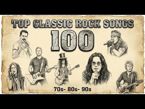 Top 100 Classic Rock Songs 70s 80s 90s ⚡ Queen, Guns N' Roses, Metallica, AC/DC, Aerosmith, Bon Jovi