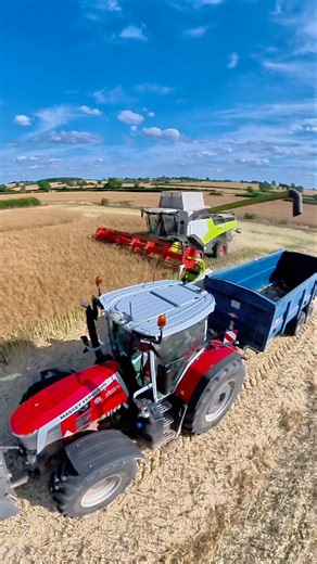 Unloading Oilseed CLAAS Lexion 7500 Combine Harvester